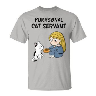 Purrsonal Servant Chibi Girl And Cats Custom T-Shirt - Thegiftio UK