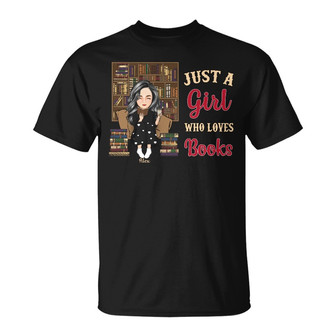 Reading Cartoon Just A Girl Boy Who Loves Books Custom - Thegiftio UK