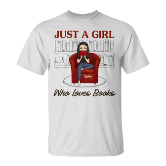 Reading Girl Just A Girl Who Loves Books Custom Hoodie - Thegiftio UK