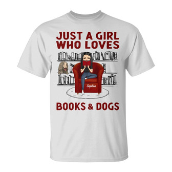 Reading Girl Who Loves Books Custom Hoodie - Dog Lovers Gift - Thegiftio UK