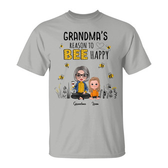 Reason To Bee Happy Personalized T-Shirt - Gift for Grandma - Thegiftio UK