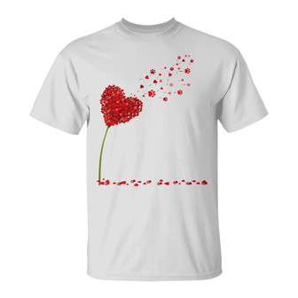 Red Heart Dandelion Cat Mom Custom T-Shirt - Gift for Mom - Thegiftio UK