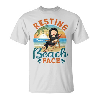Resting Beach Face Chibi Girl Custom T-Shirt - Gift for Her - Thegiftio UK