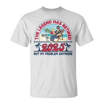Retro Beach The Legend Has Retired Custom T-Shirt - For Dad - Thegiftio UK