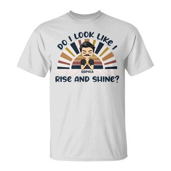 Rise And Shine Personalized T-Shirt - Gift for Coffee Lovers - Thegiftio UK
