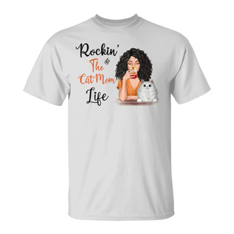 Rockin' Cat Mom Life Cocktail Girl Custom T-Shirt - Thegiftio UK