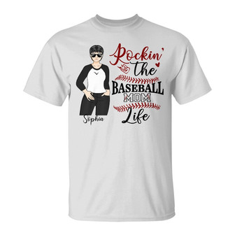 Rockin' The Baseball Mom Life Custom T-Shirt - Gift for Mom - Thegiftio UK