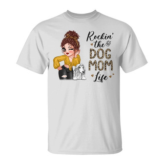 Rockin The Dog Mom Life Custom T-Shirt - Gift for Dog Lovers - Thegiftio UK