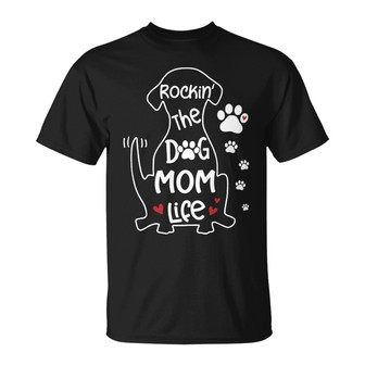 Rockin The Dog Mom Life Custom T-Shirt - Gift for Dog Moms - Thegiftio UK