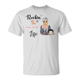 Rockin' The Mom Grandma Life Custom T-Shirt - Grandma Gift - Thegiftio UK
