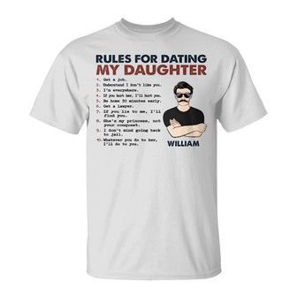Rules For Dating My Daughter Custom T-Shirt - Gift for Dad - Thegiftio UK
