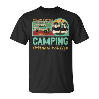 RV Camping Partners For Life Custom T-Shirt - Couple Gift - Thegiftio UK