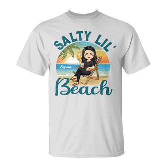 Salty Lil Beach Chibi Girl Custom T-Shirt - Gift for Women - Thegiftio UK