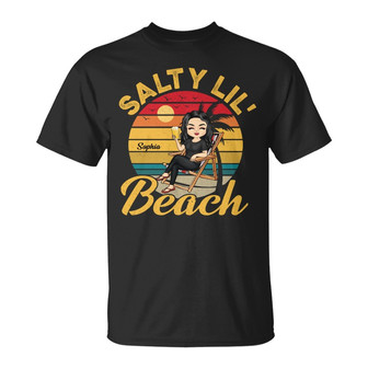 Salty Lil Beach Chibi Girl Custom T-Shirt - Gift for Women - Thegiftio UK