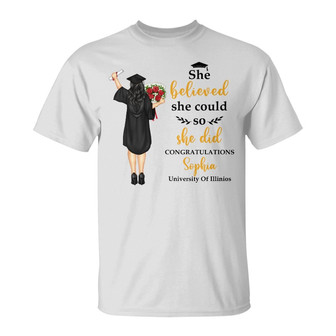 She Believed She Could Custom T-Shirt - Graduation Gift - Thegiftio UK