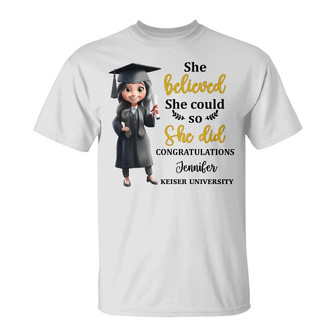 She Believed She Could So She Did Custom T Shirt - Thegiftio UK
