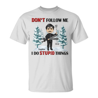 Skiing Don't Follow Me Custom T-Shirt - Gift for Skiers - Thegiftio UK