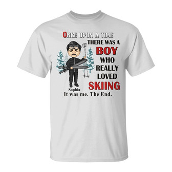 Skiing Once Upon A Time Custom T-Shirt - Skiing Lovers Gift - Thegiftio UK