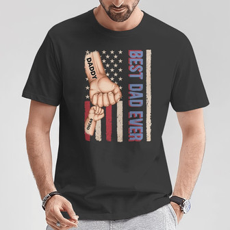 Stars And Stripes Best Five Star Dad Custom T-Shirt - Thegiftio UK