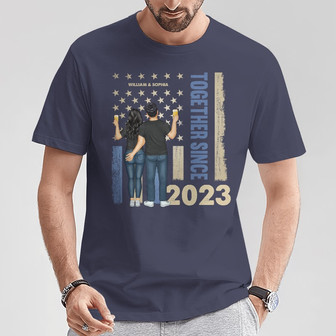Stars And Stripes Couple Together Since Custom T-Shirt - Thegiftio UK
