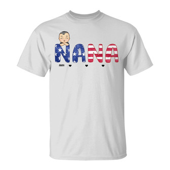 Stars And Stripes Nana Personalized T-Shirt - Birthday Gift - Thegiftio UK