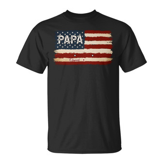 Stars And Stripes Proud To Be Merica Papa Custom T-Shirt - Thegiftio UK