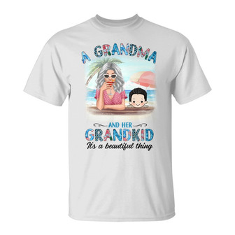 Summer Grandma And Grandkids Custom T-Shirt - Grandma Gift - Thegiftio UK