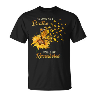 Sunflower Butterfly Angel Memorial Custom T-Shirt - Thegiftio UK