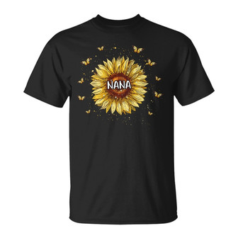 Sunflower Grandma Grandkids Names Custom T-Shirt - Gift - Thegiftio UK