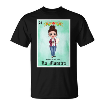 Teacher Maestra Loteria Card Custom T-Shirt - Teacher Gift - Thegiftio UK