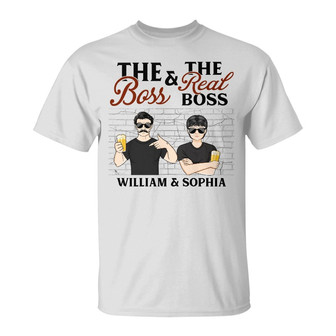 The Boss And The Real Boss Custom T-Shirt - Gift for Couples - Thegiftio UK