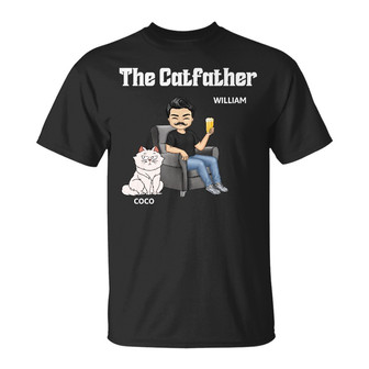 The Cat Father Personalized T-Shirt - Gift for Cat Dad - Thegiftio UK