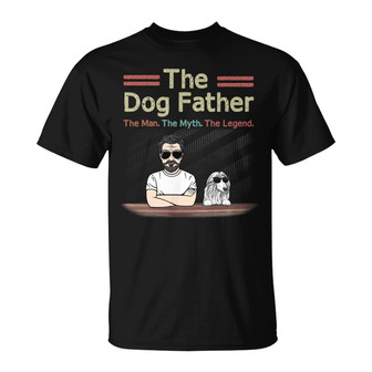 The Dog Father Cool Peeking Dog Custom T-Shirt - For Dad - Thegiftio UK