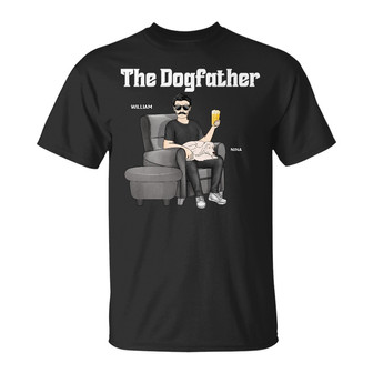 The Dogfather Best Dog Dad Ever Custom T-Shirt - For Dad - Thegiftio UK