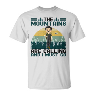 The Mountains Are Calling Custom T-Shirt - Gift for Hikers - Thegiftio UK