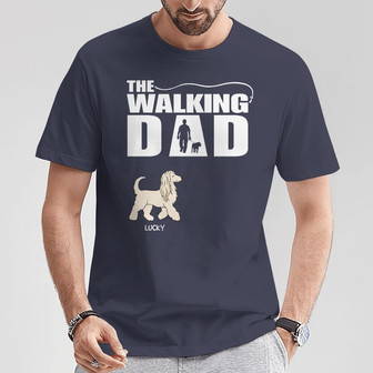 The Walking Dog Dad Mom Personalized T-Shirt - Thegiftio UK