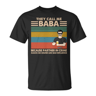 They Call Me Grandpa Because Partner In Crime Custom T-Shirt - Thegiftio UK