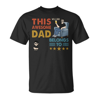 This Awesome Dad Belongs To Custom T-Shirt - Gift for Dad - Thegiftio UK