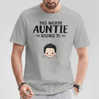 This Daddy Grandpa Belongs To Peeking Kids Custom T-Shirt - Thegiftio UK