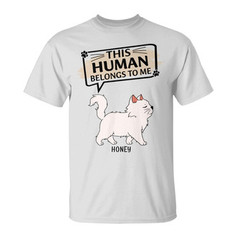 This Human Belongs To Custom T-Shirt - Gift for Cat Lovers - Thegiftio UK
