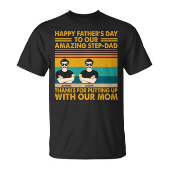 To Our Amazing Step-Dad Custom T-Shirt - Funny Birthday Gift - Thegiftio UK