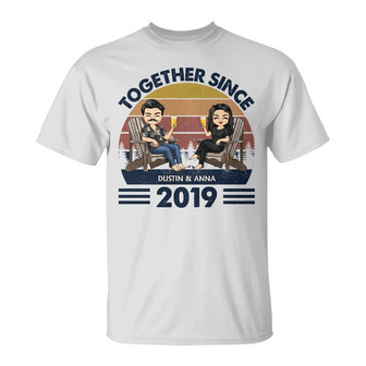 Together Since Chibi Retro Custom T-Shirt - Gift for Couples - Thegiftio UK