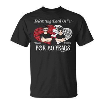 Tolerating Each Other Custom T-Shirt - Married Couples Gift - Thegiftio UK
