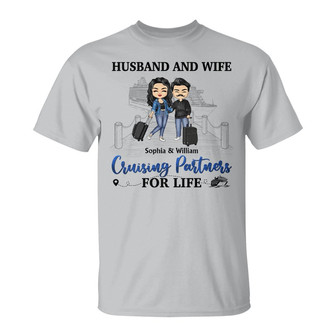 Traveling Couple Personalized T-Shirt - Gift for Couples - Thegiftio UK