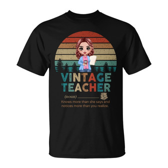 Vintage Doll Teacher Personalized T-Shirt - Teacher Gift - Thegiftio UK