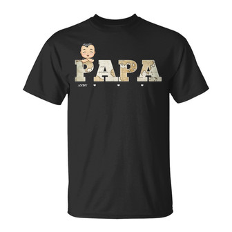 Vintage Map Papa Title Personalized T-Shirt - Birthday Gift - Thegiftio UK