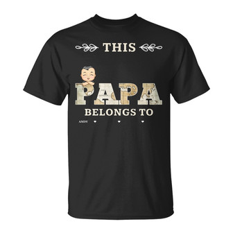 Vintage Map Title This Papa Belong To Custom T-Shirt - Gift - Thegiftio UK
