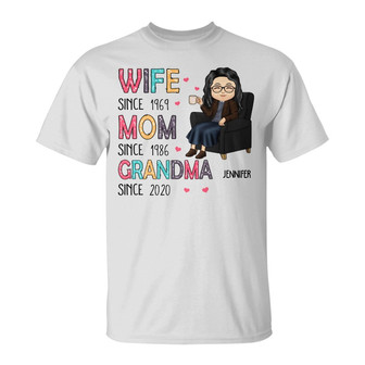 Wife Mom Grandma Chibi Custom T-Shirt - Gift for Mother - Thegiftio UK
