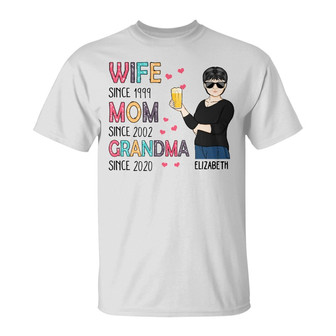 Wife Mom Grandma Personalized T-Shirt - Gift for Mother - Thegiftio UK
