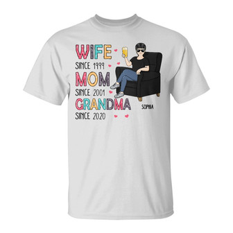 Wife Mom Grandma Personalized T-Shirt - Gift for Mother - Thegiftio UK